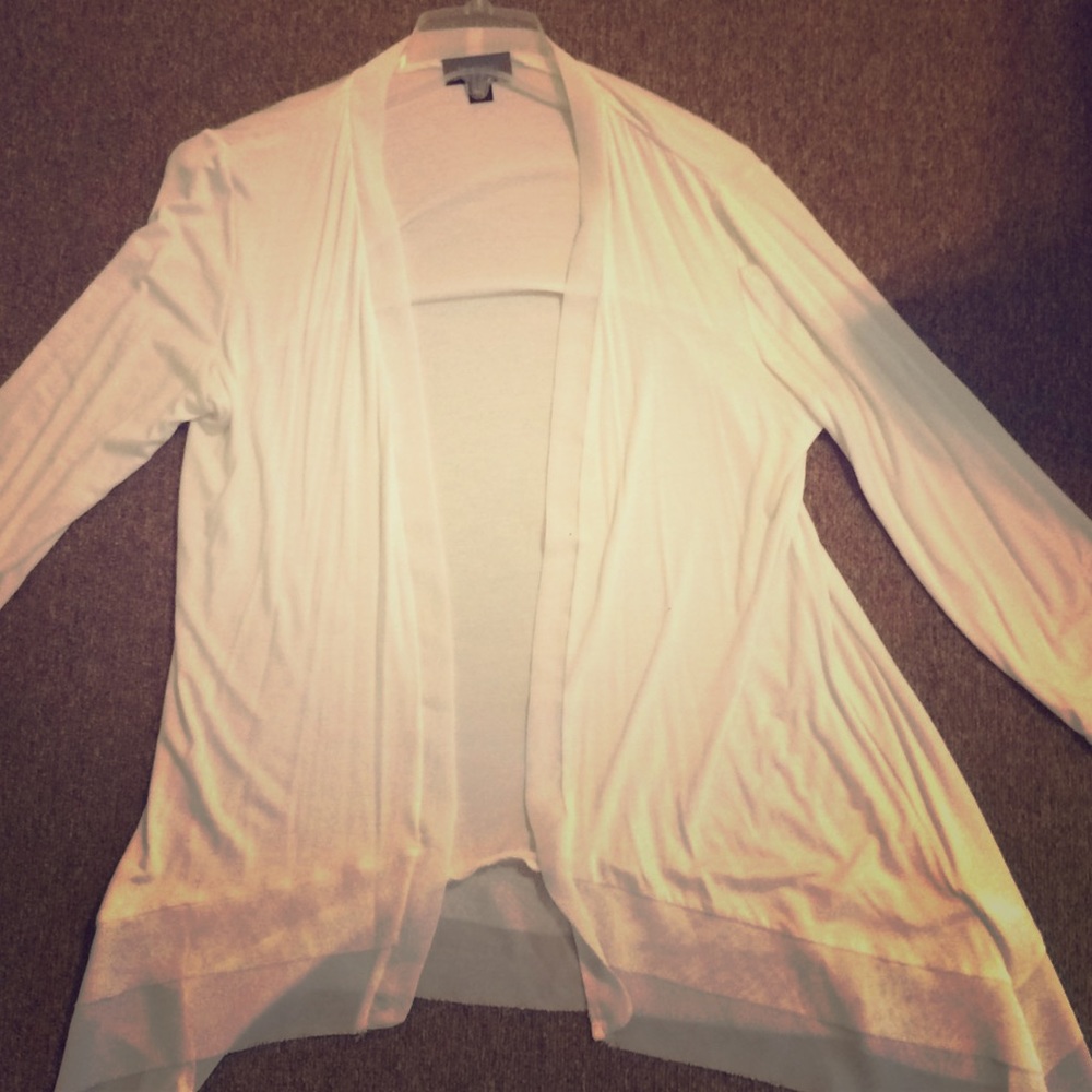 AB studio for Kohls white open cardigan